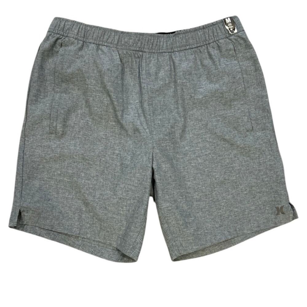 Hurley Mens Gray Heathered Shorts Elastic Waist Gym Lounge Pockets Medium NWT